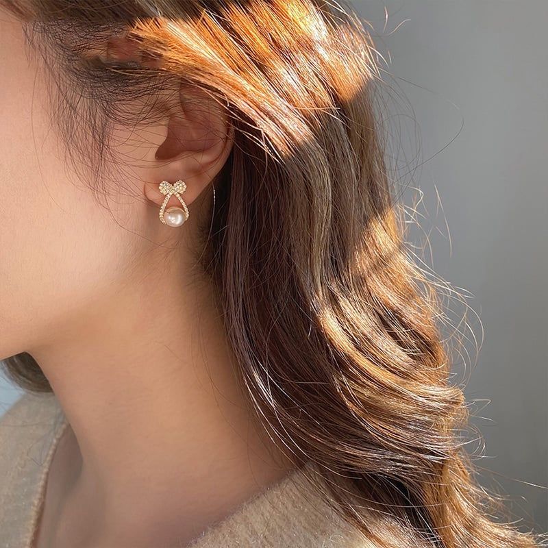 Bông Tai Ngọc trai Cao Cấp Khí Chất Phong Cách Hàn Quốc BTN072