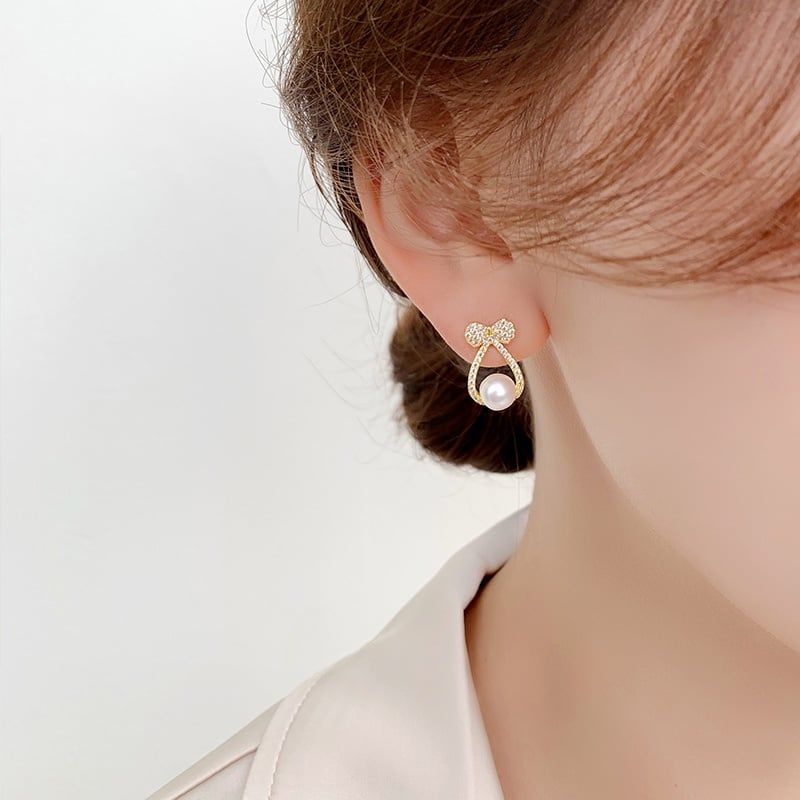 Bông Tai Ngọc trai Cao Cấp Khí Chất Phong Cách Hàn Quốc BTN072