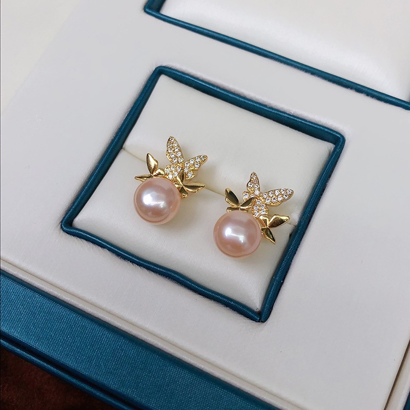Bông Tai Vườn Bướm Đính Ngọc Trai Tự Nhiên Thời Trang MADAME HIEN PEARLS  Cho Nữ BTN080