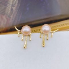 Bông Tai Ngọc Trai Tự Nhiên Dáng Giọt Nước Cá Tính MADAME HIEN PEARLS Cho Nữ BTN094