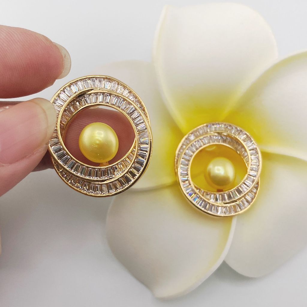 Bông Tai Bạc 925 Đính Ngọc Trai Thời Trang MADAME HIEN PEARLS Sang Trọng BTT118