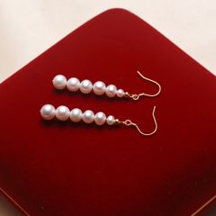 Bông Tai Ngọc Trai Tự Nhiên Tua Rua 6 Hạt Chuôi Móc Câu MADAME HIEN PEARLS Cho Nữ BTT104