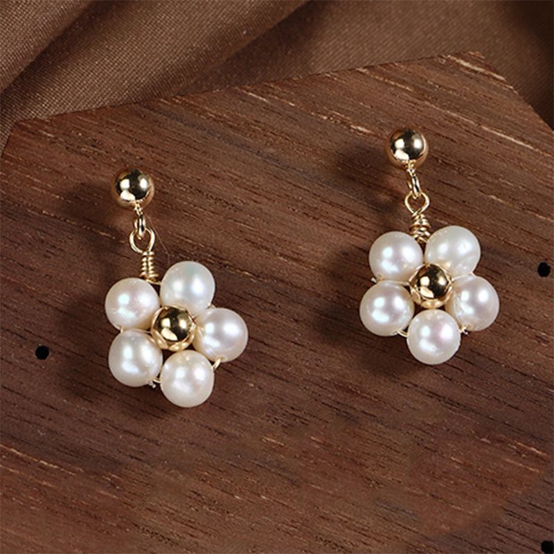 Bông Tai Vòng Tròn Tua Rua Hoa Mai Ngọc Trai Tự Nhiên Thời Trang MADAME HIEN PEARLS Cho Nữ BTT034