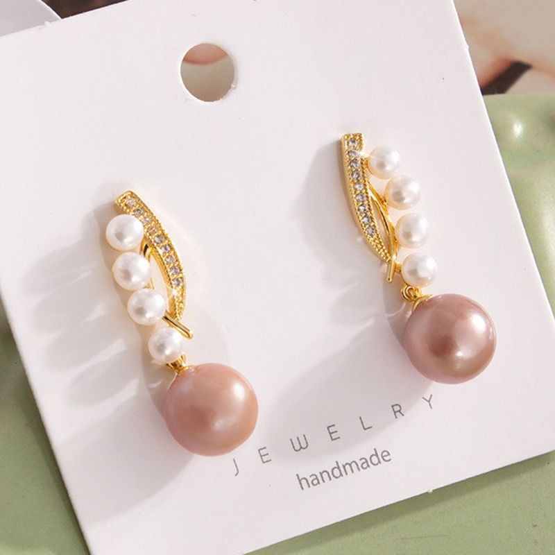 Bông tai Kim Bạc 925 Ngọc Trai Nước Ngọt Tự Nhiên Sang Trọng MADAME HIEN PEARLS BTT038
