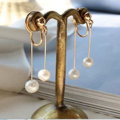 Bông Tai Ngọc Trai Nước Ngọt Đính Tua Rua 2 Hạt Trước Sau MADAME HIEN PEARLS BTT080