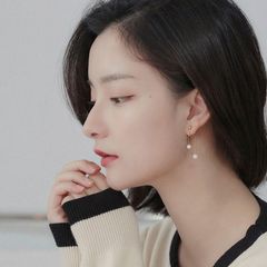 Bông Tai Ngọc Trai Nước Ngọt Đính Tua Rua 2 Hạt Trước Sau MADAME HIEN PEARLS BTT080