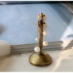 Bông Tai Ngọc Trai Nước Ngọt Đính Tua Rua 2 Hạt Trước Sau MADAME HIEN PEARLS BTT080