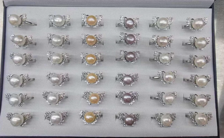 Nhẫn Ngọc Trai Tự Nhiên Size 8-9mm Dáng Bướm Phong Cách Quý Phú Bà Ngọc trai Giá Sỉ Phú Quốc MADAME HIEN PEARLS NN046