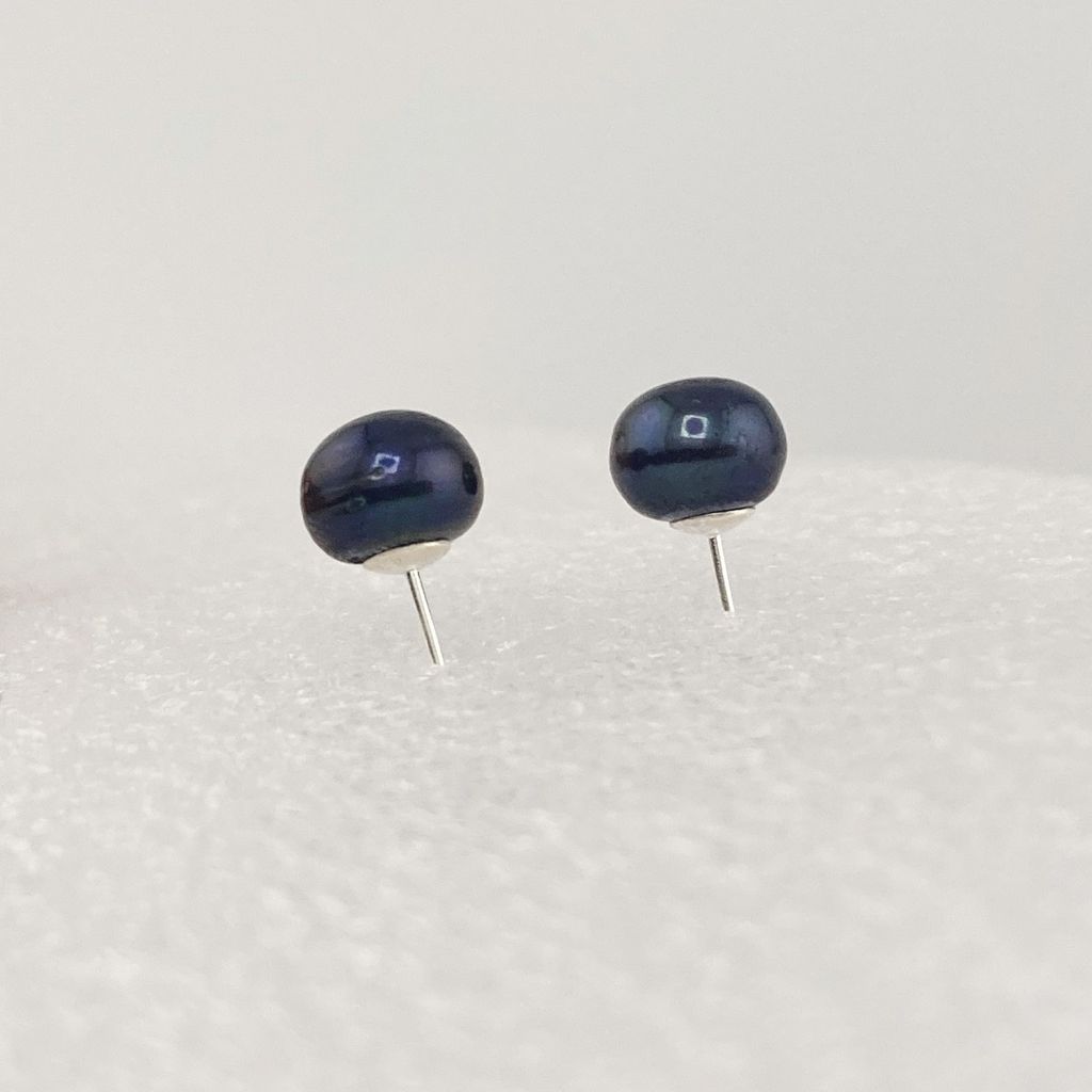 Bông tai Bạc Ý s925 Đính Ngọc Trai Nụ Size Lớn 12mm BYNN0S012