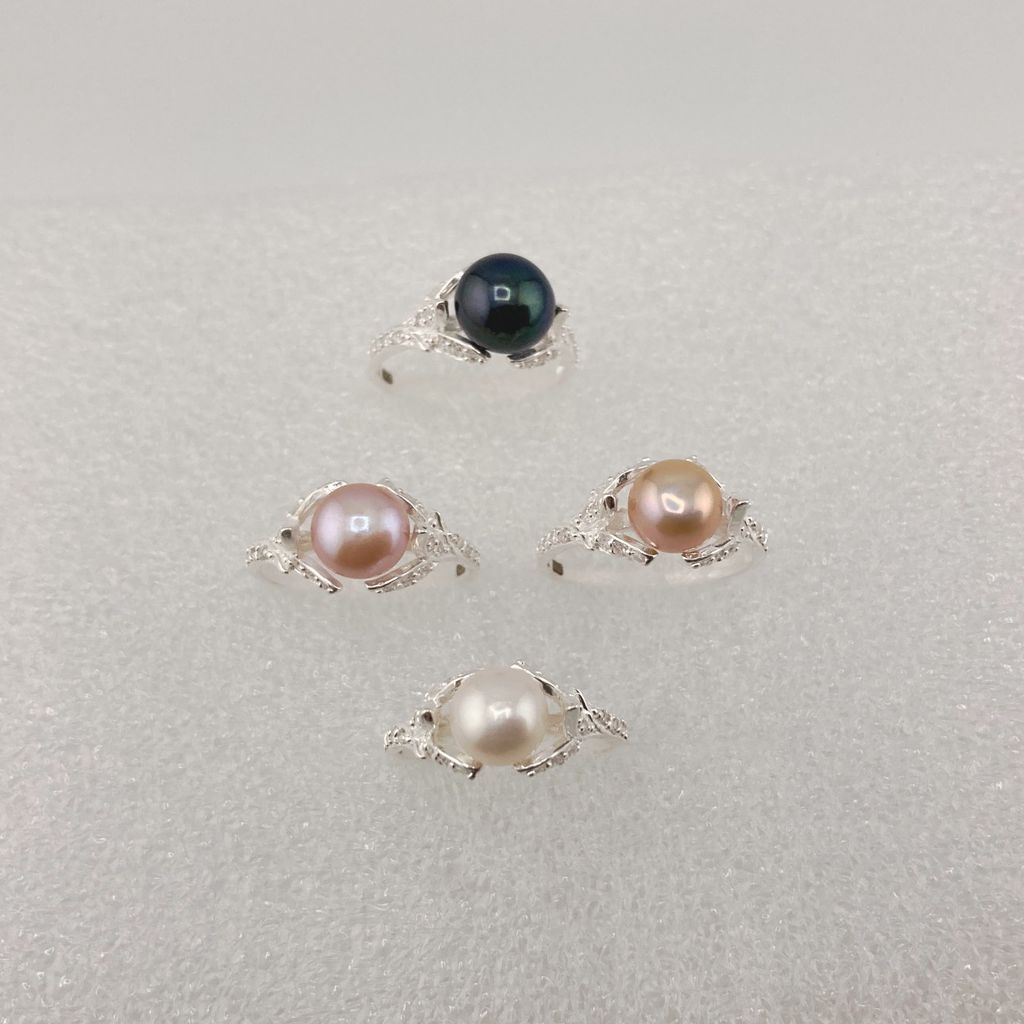 Nhẫn Bạc Ý s925 Đính Ngọc Trai Tự Nhiên 7-8mm MADAME HIEN PEARLS Cho Nữ BYNN006