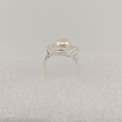 Nhẫn Bạc Ý s925 Đính Ngọc Trai Tự Nhiên 8-9mm MADAME HIEN PEARLS BYNN007