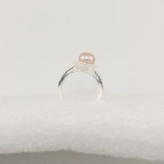 Nhẫn Bạc Ý s925 Đính Ngọc Trai Tự Nhiên 7-8mm MADAME HIEN PEARLS BYNN008