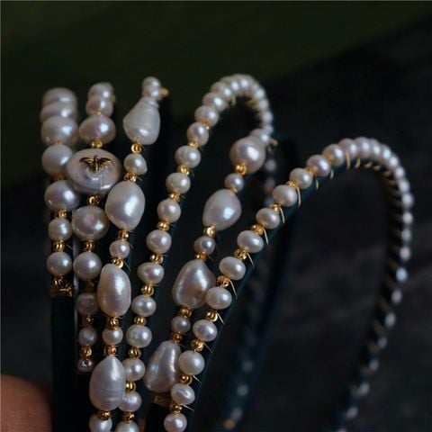 Cài Tóc Kết Ngọc Trai Tự Nhiên Hạt Tròn Đều MADAME HIEN PEARLS Quà tặng Mẹ