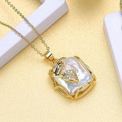 Vòng Cổ Ngọc Trai Hạt Baroque Chữ Nhật MADAME HIEN PEARLS Cá Tính Unisex Nam Nữ MB006