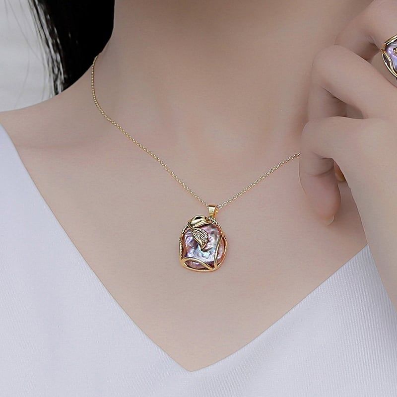 Vòng Cổ Ngọc Trai Hạt Baroque Chữ Nhật MADAME HIEN PEARLS Cá Tính Unisex Nam Nữ MB006