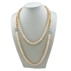 Vòng Cổ Ngọc Trai Hồng Hạt Tròn Tự Nhiên Dài 120cm Điểm 2 Khoá Bạc s925 Channel MADAME HIEN PEARLS CT040H