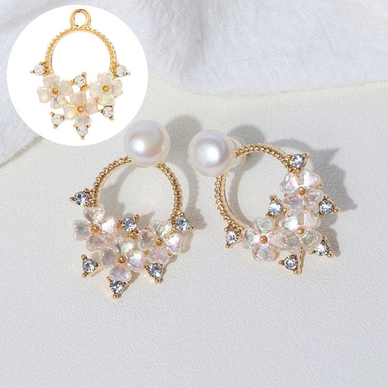 Bông Tai Ngọc Trai Ngọc Trai Đính Chùm 3 Hoa MADAME HIEN PEARLS Dễ Thương Cho Nữ BTN172