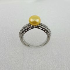 Nhẫn Ngọc Trai Tự Nhiên Khung Bạc Chạm Khắc Hoa Văn Cầu Kỳ Thời Trang Nam Nữ MADAME HIEN PEARLS NN080