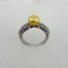 Nhẫn Ngọc Trai Tự Nhiên Khung Bạc Chạm Khắc Hoa Văn Cầu Kỳ Thời Trang Nam Nữ MADAME HIEN PEARLS NN080
