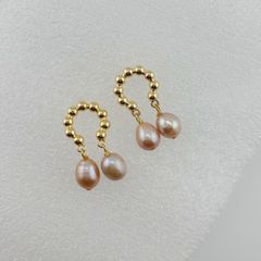 Bông Tai Ngọc Trai Tự Nhiên Tua Rua 2 Hạt Kiểu Nam Châm Đính Tua Rua Giọt Nước MADAME HIEN PEARLS BTG092