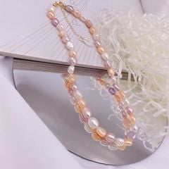 Vòng Cổ Ngọc Trai Phong Cách Baroque Khoá Bạc s925 Mạ Vàng MADAME HIEN PEARLS CB026KV
