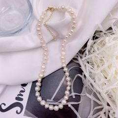 Vòng Cổ Ngọc Trai Phong Cách Baroque Khoá Bạc s925 Mạ Vàng MADAME HIEN PEARLS CB026KV