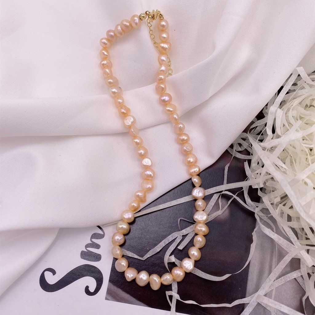 Vòng Cổ Ngọc Trai Phong Cách Baroque Khoá Bạc s925 Mạ Vàng MADAME HIEN PEARLS CB026KV