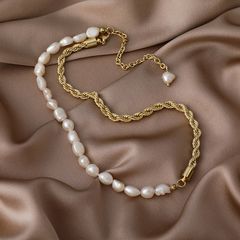 Vòng cổ Ngọc Trai Phong Cách Baroque Cá Tính Unisex Nam Nữ CB012