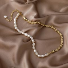 Vòng cổ Ngọc Trai Phong Cách Baroque Cá Tính Unisex Nam Nữ CB012