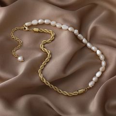 Vòng cổ Ngọc Trai Phong Cách Baroque Cá Tính Unisex Nam Nữ CB012