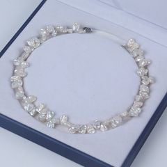 Vòng Cổ Ngọc Trai Keshi Nước Ngọt Tự Nhiên s925 Thời Trang Pháp Dành Cho Nữ CB017