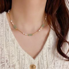 Vòng cổ Ngọc Trai Phối Cẩm Thạch MADAME HIEN PEARL Thời Trang CB027