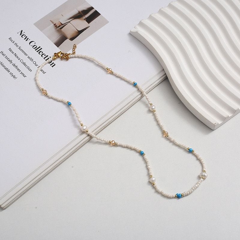 Vòng Cổ Choker Phong Cách Bohemian Phối Ngọc Trai Hạt Gạo Boho MADAME HIEN PEARLS CB036
