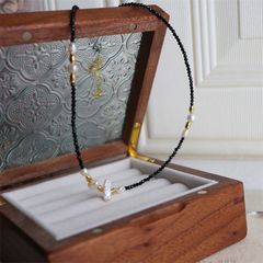 Vòng Cổ Ngọc Trai Spinel Pha Lê Đen Chuỗi Cổ Niche Choker MADAME HIEN PEARLS CB040