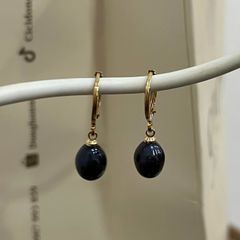 Bông Tai Ngọc Trai Tự Nhiên Hạt Gạo Khoá Tròn Tối Giản MADAME HIEN PEARLS Cho Nữ BTG141