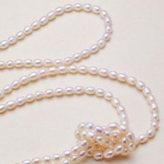 Vòng Cổ Ngọc Trai Hạt Gạo 5-6mm Dài 100cm MADAME HIEN PEARLS Thời Trang Cho Nữ CG057