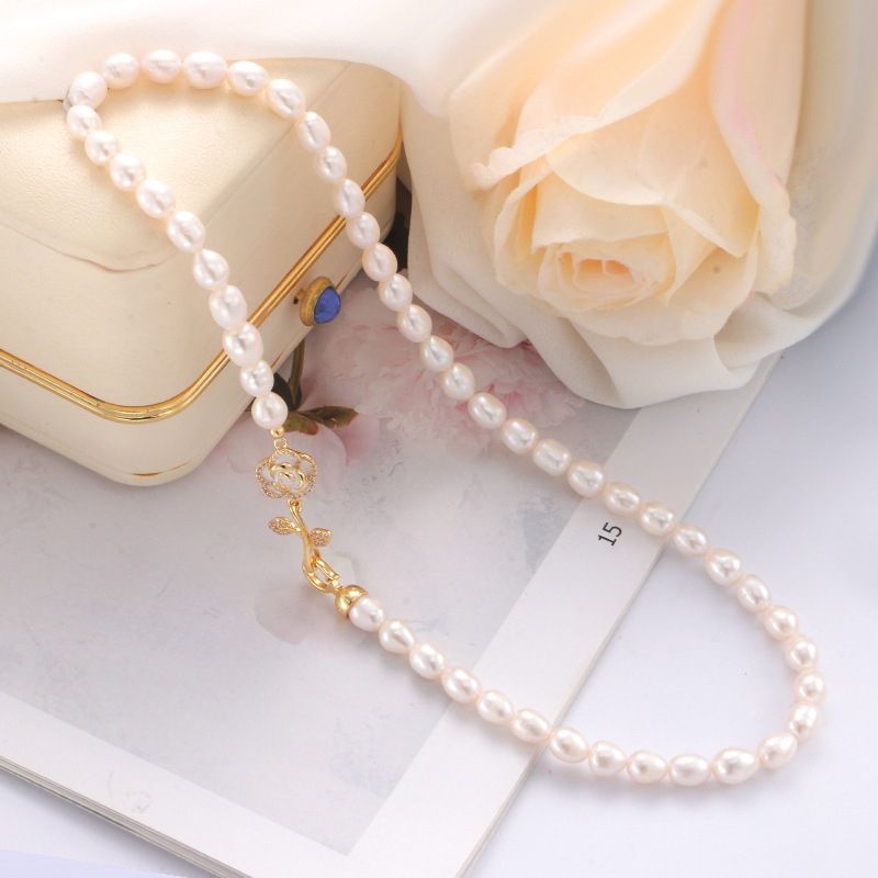 Vòng cổ Choker Mặt Cành Hoa Trà Camellia Tinh Tế MADAME HIEN PEARLS Xinh Xắn Cho Nữ CG062