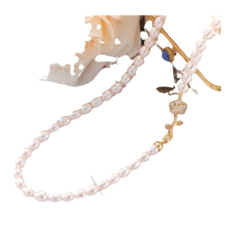 Vòng cổ Choker Mặt Cành Hoa Trà Camellia Tinh Tế MADAME HIEN PEARLS Xinh Xắn Cho Nữ CG062