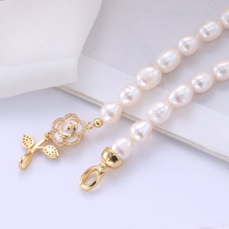 Vòng cổ Choker Mặt Cành Hoa Trà Camellia Tinh Tế MADAME HIEN PEARLS Xinh Xắn Cho Nữ CG062