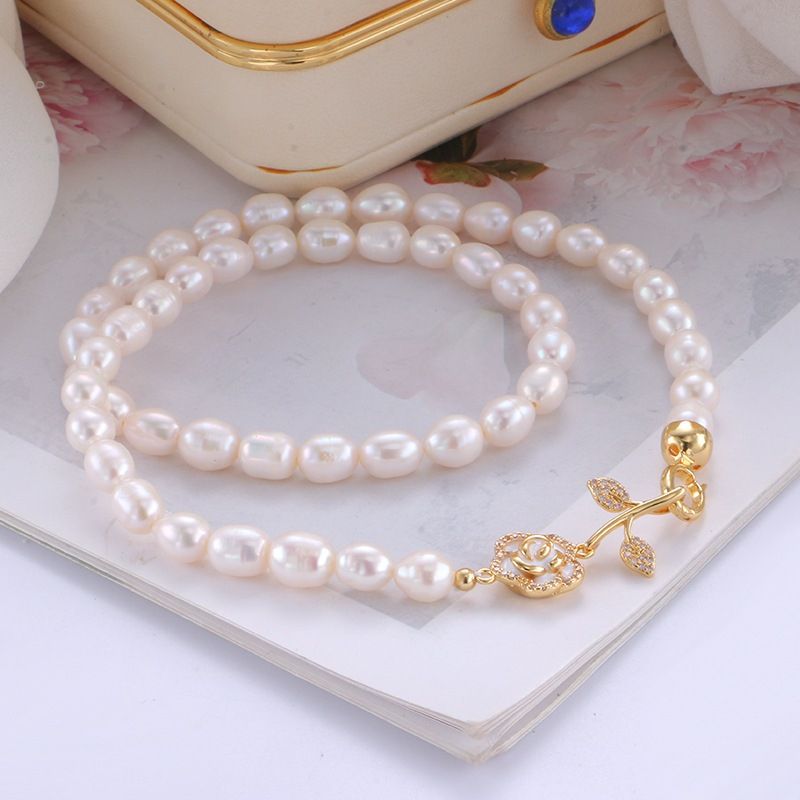 Vòng cổ Choker Mặt Cành Hoa Trà Camellia Tinh Tế MADAME HIEN PEARLS Xinh Xắn Cho Nữ CG062