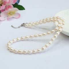 Vòng Cổ Ngọc Trai Hạt Gạo Nhăn Tự Nhiên Nguyên Bản Khoá Bạc MADAME HIEN PEARLS CG071
