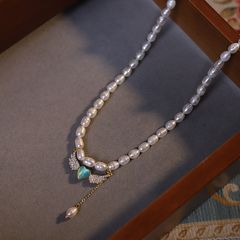 Vòng cổ Choker Ngọc Trai Tự Nhiên Khoá Tim Cánh Thiên Thần MADAME HIEN PEARLS CG020