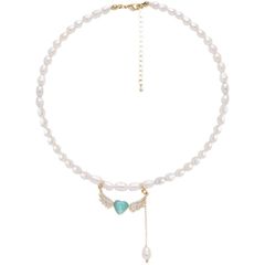 Vòng cổ Choker Ngọc Trai Tự Nhiên Khoá Tim Cánh Thiên Thần MADAME HIEN PEARLS CG020