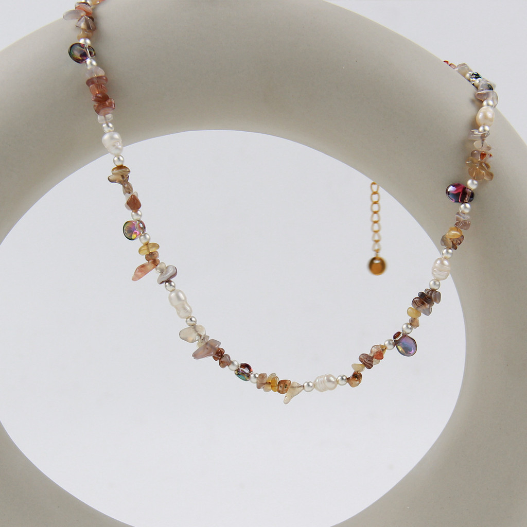 Vòng Cổ Choker Hạt Pha Lê Thủy Tinh Bohemian Boho Phối Ngọc Trai MADAME HIEN PEARLS CG035