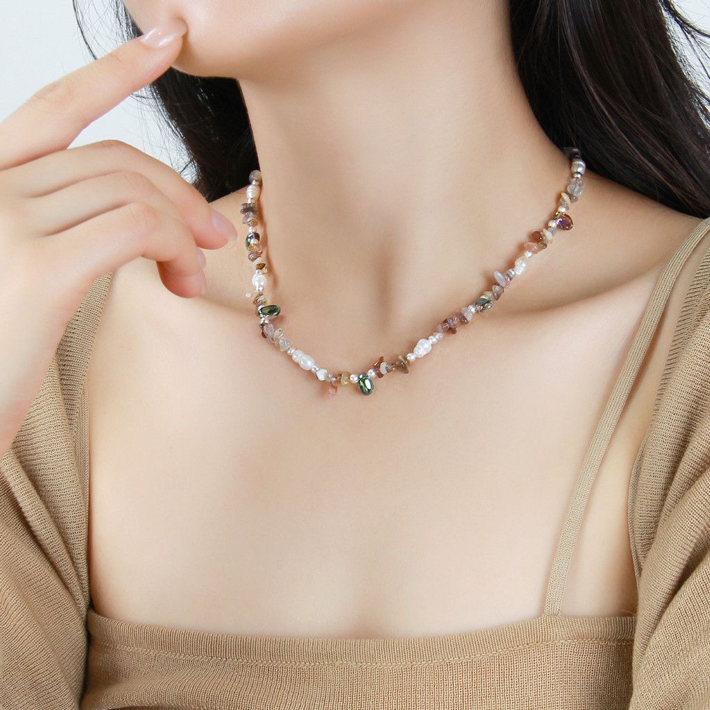 Vòng Cổ Choker Hạt Pha Lê Thủy Tinh Bohemian Boho Phối Ngọc Trai MADAME HIEN PEARLS CG035