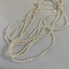 Vòng cổ Khoá Bạc 925 Đính Ngọc Trai Tự Nhiên Nhí 3-4mm MADAME HIEN PEARLS CG041