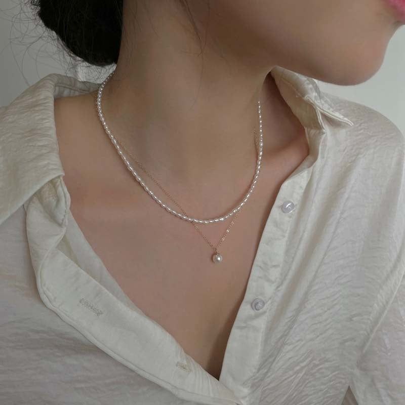 Vòng Cổ Ngọc Trai Tự Nhiên Hạt Nhí Khoá Càng Cua Mạ Vàng MADAME HIEN PEARLS CG043