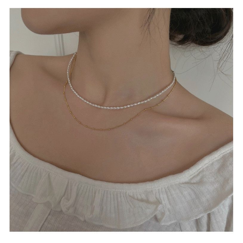 Vòng Cổ Ngọc Trai Tự Nhiên Hạt Nhí Khoá Càng Cua Mạ Vàng MADAME HIEN PEARLS CG043