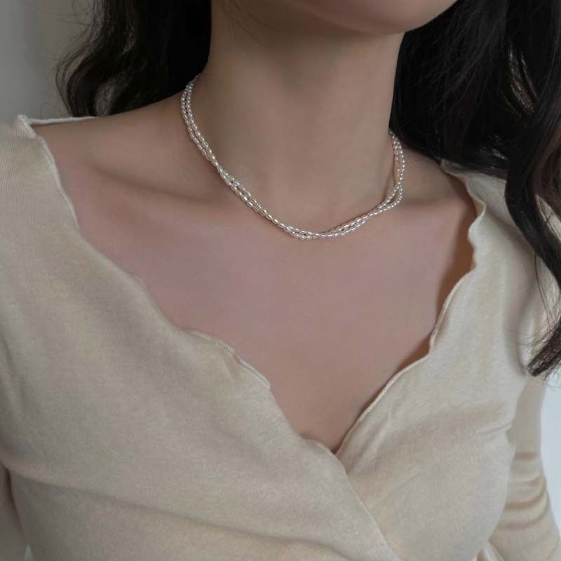 Vòng Cổ Ngọc Trai Tự Nhiên Hạt Nhí Khoá Càng Cua Mạ Vàng MADAME HIEN PEARLS CG043