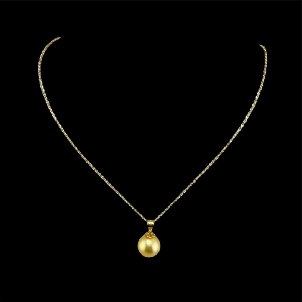 Mặt Dây Chuyền Ngọc Trai Edison Vàng 10-11mm Tối Giản Minimalist Sang Trọng MADAME HIEN PEARLS Cho Nữ MT052